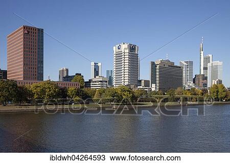 Skyline with office buildings, high-rise buildings, Untermainkai, Frankfurt am Main, Hesse, Germany, Europe View Large Photo Image Stock Image - Skyline with office buildings, high-rise buildings, Untermainkai, Frankfurt am Main, Hesse, Germany, Europe. Fotosearch