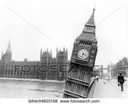 Stock Photo - Slanting Big Ben, England, Great Britain. Fotosearch