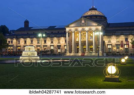 Spa hotel with casino at dusk, Wiesbaden, Hesse, Germany, Europe View Large Photo Image Stock Image - Spa hotel with casino at dusk, Wiesbaden, Hesse, Germany, Europe. Fotosearch