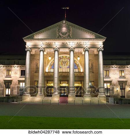 Spa hotel with casino at night, Wiesbaden, Hesse, Germany, Europe View Large Photo Image Stock Photo - Spa hotel with casino at night, Wiesbaden, Hesse, Germany, Europe. Fotosearch