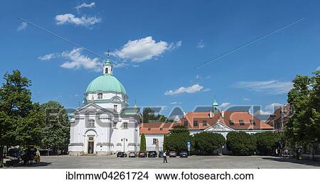 Picture - St. Kazimierz Church, Warsaw, Mazovia Province, Poland, Europe. Fotosearch