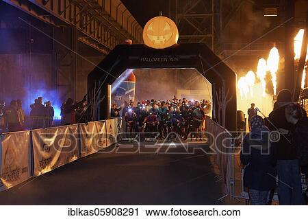 Start of the Halloween Run at the Landschaftspark Duisburg-Nord, Duisburg-Meiderich, North Rhine-Westphalia, Germany, Europe View Large Photo Image Stock Image - Start of the Halloween Run at the Landschaftspark Duisburg-Nord, Duisburg-Meiderich, North Rhine-Westphalia, Germany, Europe. Fotosearch