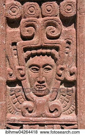 Stock Photo - Stone stele at Museo de Sitio, detail, Ruins of Xochicalco, Cuernavaca, Morelos, Mexico, North America. Fotosearch