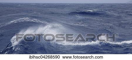 Stock Image - Stormy sea, waves, Atlantic, La Palma, Spain, Europe. Fotosearch
