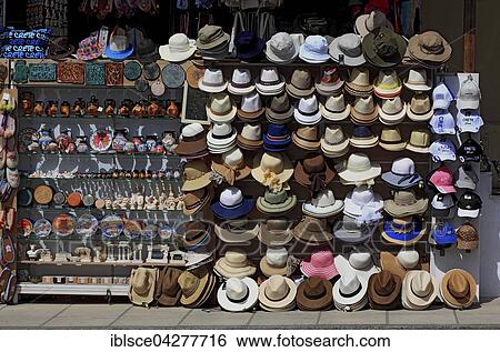 Street stall, souvenir shop, hats, Knossos, Crete, Greece, Europe View Large Photo Image Stock Photograph - Street stall, souvenir shop, hats, Knossos, Crete, Greece, Europe. Fotosearch