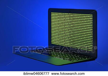 Symbol image cybercrime, laptop with digital binary code View Large Photo Image Stock Photo - Symbol image cybercrime, laptop with digital binary code. Fotosearch