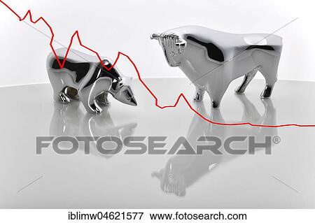 Symbol image Share price bull and bear View Large Photo Image Stock Photo - Symbol image Share price bull and bear. Fotosearch