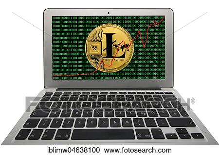 Symbol image Share price Cryptocurrency Digital currency, gold coin Litecoin Laptop Laptop binary code View Large Photo Image Stock Image - Symbol image Share price Cryptocurrency Digital currency, gold coin Litecoin Laptop Laptop binary code. Fotosearch