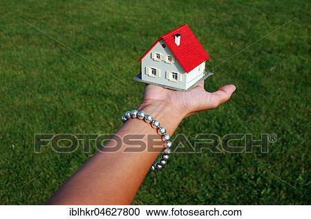 Stock Image - Symbol picture, home ownership, real estate financing, building loan agreement, Germany, Europe. Fotosearch