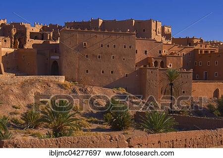 Stock Photo - Taourirt Kasbah, earthen built by Pasha Glaoui, UNESCO World Heritage Site, Ouarzazate, Ouarzazate Province, Morocco, Africa. Fotosearch