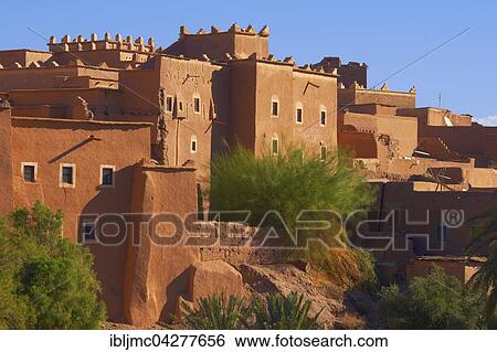 Stock Photograph - Taourirt Kasbah, earthen built by Pasha Glaoui, UNESCO World Heritage Site, Ouarzazate, Ouarzazate Province, Morocco, Africa. Fotosearch