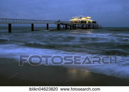 Stock Image - Teehaus, Seebrücke, Timmendorfer Stand, Baltic Sea, Schleswig-Holstein, Germany, Europe. Fotosearch