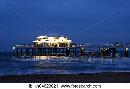 Stock Image - Teehaus, Seebrücke, Timmendorfer Stand, Baltic Sea, Schleswig-Holstein, Germany, Europe. Fotosearch