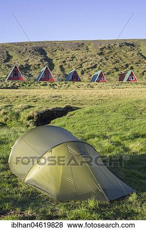 Tent, behind it old wooden huts, Kerlingarfjöll, Suðurland, Iceland, Europe View Large Photo Image Stock Photo - Tent, behind it old wooden huts, Kerlingarfjöll, Suðurland, Iceland, Europe. Fotosearch