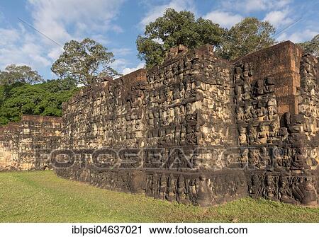 Terrace of the Leper King, Angkor Thom, Cambodia, Asia View Large Photo Image Stock Image - Terrace of the Leper King, Angkor Thom, Cambodia, Asia. Fotosearch