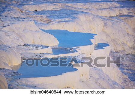 Picture - Terraced travertine thermal pools, Pamukkale, UNESCO World Heritage Site, Anatolia, Turkey, Asia. Fotosearch