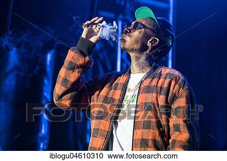 Stock Image - The American rapper Wiz Khalifa live at the 26th Heitere Open Air in Zofingen, Aargau, Switzerland, Europe. Fotosearch