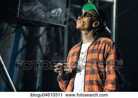 Stock Image - The American rapper Wiz Khalifa live at the 26th Heitere Open Air in Zofingen, Aargau, Switzerland, Europe. Fotosearch