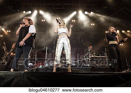 Stock Photo - The British electropop band Clean Bandit live at the 26th Heitere Open Air in Zofingen, Aargau, Switzerland, Europe. Fotosearch