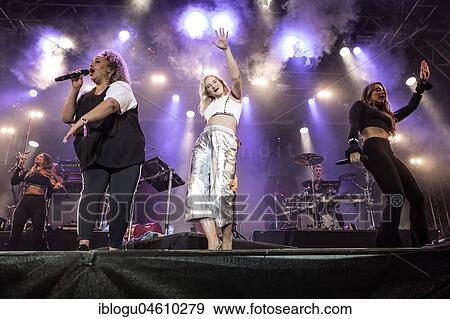 Stock Photo - The British electropop band Clean Bandit live at the 26th Heitere Open Air in Zofingen, Aargau, Switzerland, Europe. Fotosearch