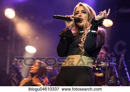 Stock Photo - The British electropop band Clean Bandit live at the 26th Heitere Open Air in Zofingen, Aargau, Switzerland, Europe. Fotosearch