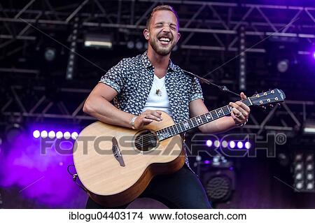Picture - The British singer and musician James Morrison live at the 26th Heitere Open Air in Zofingen, Aargau, Switzerland, Europe. Fotosearch