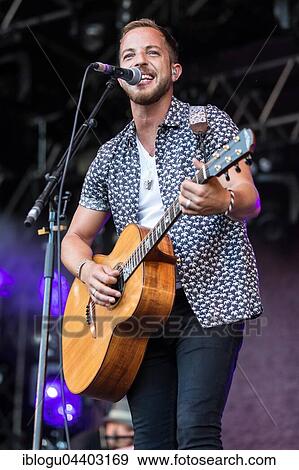 Stock Photo - The British singer and musician James Morrison live at the 26th Heitere Open Air in Zofingen, Aargau, Switzerland, Europe. Fotosearch