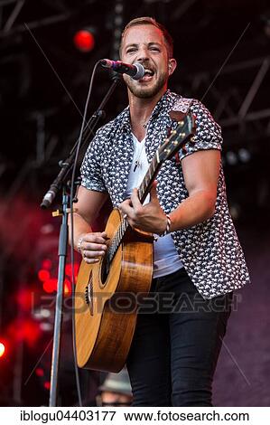 Stock Photo - The British singer and musician James Morrison live at the 26th Heitere Open Air in Zofingen, Aargau, Switzerland, Europe. Fotosearch