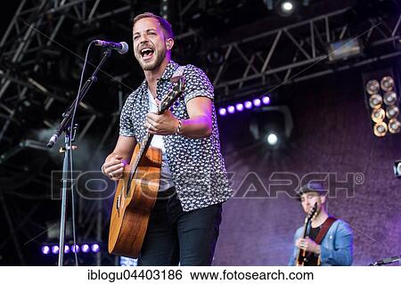 Stock Photograph - The British singer and musician James Morrison live at the 26th Heitere Open Air in Zofingen, Aargau, Switzerland, Europe. Fotosearch