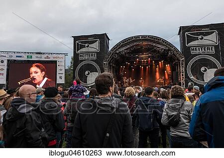 Stock Image - The French pop singer Jain live at the 26th Heitere Open Air in Zofingen, Aargau, Switzerland, Europe. Fotosearch