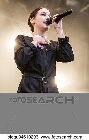Stock Image - The French pop singer Jain live at the 26th Heitere Open Air in Zofingen, Aargau, Switzerland, Europe. Fotosearch