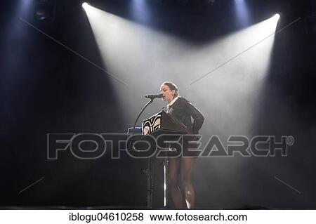 Stock Photo - The French pop singer Jain live at the 26th Heitere Open Air in Zofingen, Aargau, Switzerland, Europe. Fotosearch