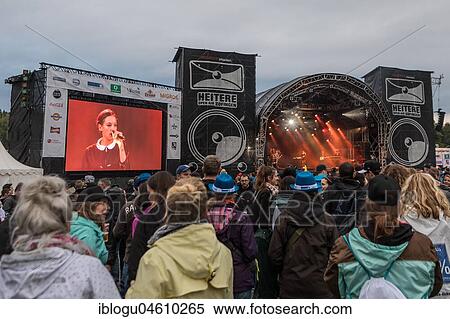 Stock Photography - The French pop singer Jain live at the 26th Heitere Open Air in Zofingen, Aargau, Switzerland, Europe. Fotosearch