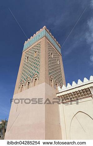 Picture - The minaret of Moulay El Yazid mosque, Marrakech, Morocco, Africa. Fotosearch