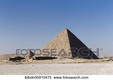 The pyramid of Menkaure next one of the three queen's pyramids, Giza, Egypt, Africa View Large Photo Image Stock Photography - The pyramid of Menkaure next one of the three queen's pyramids, Giza, Egypt, Africa. Fotosearch