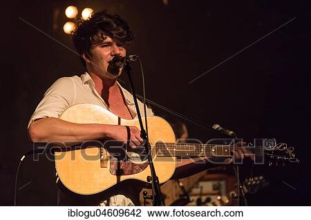 Stock Image - The Swiss musician Julian Pollina alias Faber live at Schüür Lucerne, Switzerland, Europe. Fotosearch