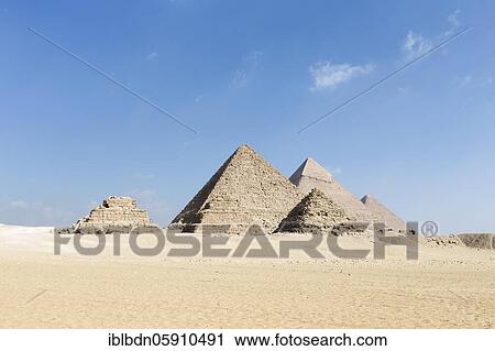 The three main pyramids with the three queen's pyramids in the foreground, Giza, Egypt, Africa View Large Photo Image Stock Image - The three main pyramids with the three queen's pyramids in the foreground, Giza, Egypt, Africa. Fotosearch