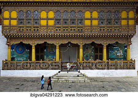 Tourists at the entrance to the coronation temple in the monastery fortress Punakha Dzong, Punakha District, Bhutan, Asia View Large Photo Image Stock Image - Tourists at the entrance to the coronation temple in the monastery fortress Punakha Dzong, Punakha District, Bhutan, Asia. Fotosearch
