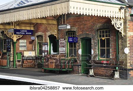 Stock Photo - Train station of the historic steam train North Norfolk Railway Poppy Line, Sheringham, Norfolk, United Kingdom, Europe. Fotosearch
