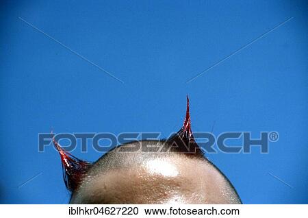 Two horns of hair, devil, hairstyle, Berlin, Germany, Europe View Large Photo Image Stock Image - Two horns of hair, devil, hairstyle, Berlin, Germany, Europe. Fotosearch