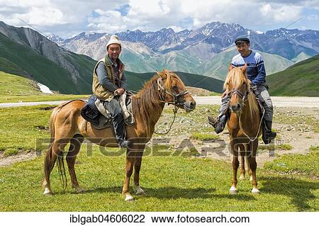 Two Kyrgyz riders, Road to Song Kol Lake, Naryn province, Kyrgyzstan, Central Asia, Asia View Large Photo Image Stock Image - Two Kyrgyz riders, Road to Song Kol Lake, Naryn province, Kyrgyzstan, Central Asia, Asia. Fotosearch