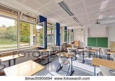 Picture - Ventilation in schools, Corona, Bavaria, Germany, Europe. Fotosearch