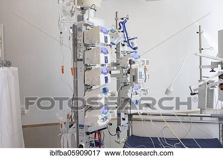 Stock Photo - Ventilation places on the intensive care unit for Covid patients, Hospital Agatharied, Agatharied, Bavaria, Germany, Europe. Fotosearch