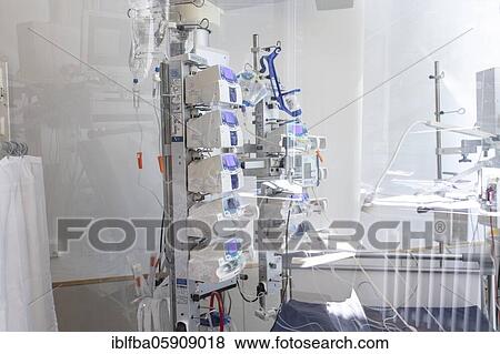 Stock Photo - Ventilation places on the intensive care unit for Covid patients, Hospital Agatharied, Agatharied, Bavaria, Germany, Europe. Fotosearch