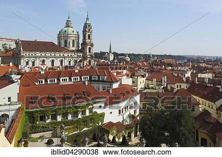 View of the church St. Nicolaus, in front Vrtba Garden, baroque gardens, UNESCO World Heritage Site, Mala Strana, Prague, Czech Republic, Europe View Large Photo Image Stock Photo - View of the church St. Nicolaus, in front Vrtba Garden, baroque gardens, UNESCO World Heritage Site, Mala Strana, Prague, Czech Republic, Europe. Fotosearch