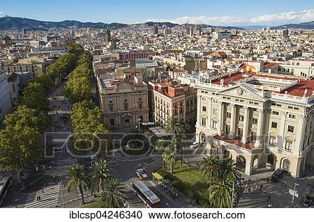 View of the historic centre with Las Ramblas, La Rambla, Barcelona, Catalonia, Spain, Europe View Large Photo Image Stock Image - View of the historic centre with Las Ramblas, La Rambla, Barcelona, Catalonia, Spain, Europe. Fotosearch