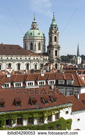Stock Image - View on Church St. Nicolaus, Mala Strana, Prague, Czech Republic, Europe. Fotosearch