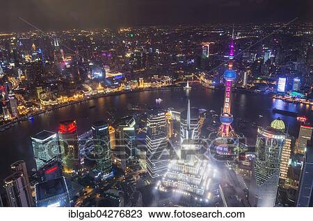 View over Pudong at night, Shanghai, China, Asia View Large Photo Image Stock Image - View over Pudong at night, Shanghai, China, Asia. Fotosearch