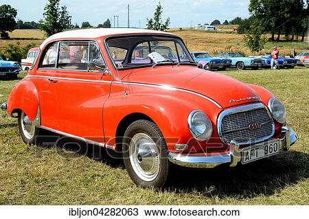 Stock Image - Vintage car DKW AU 1000 1959 in Ystad, sweden. Fotosearch