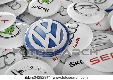 Volkswagen, Audi, Opel, Skoda and Seat, pin badges, emissions scandal View Large Photo Image Picture - Volkswagen, Audi, Opel, Skoda and Seat, pin badges, emissions scandal. Fotosearch